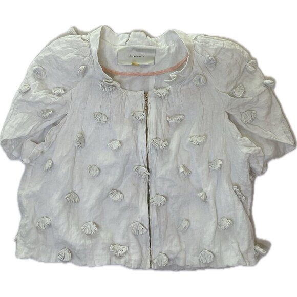 Leifsdottir Bolero Appliqué Puff Sleeve Jacket M 8 - Picture 2 of 8